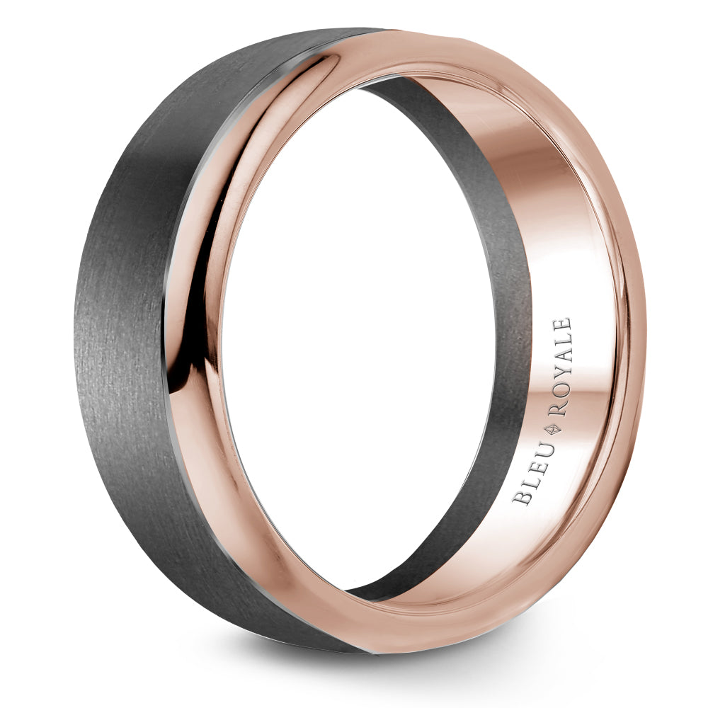Bleu Royale Wedding Band 7.50mm 14k/Tantalum
