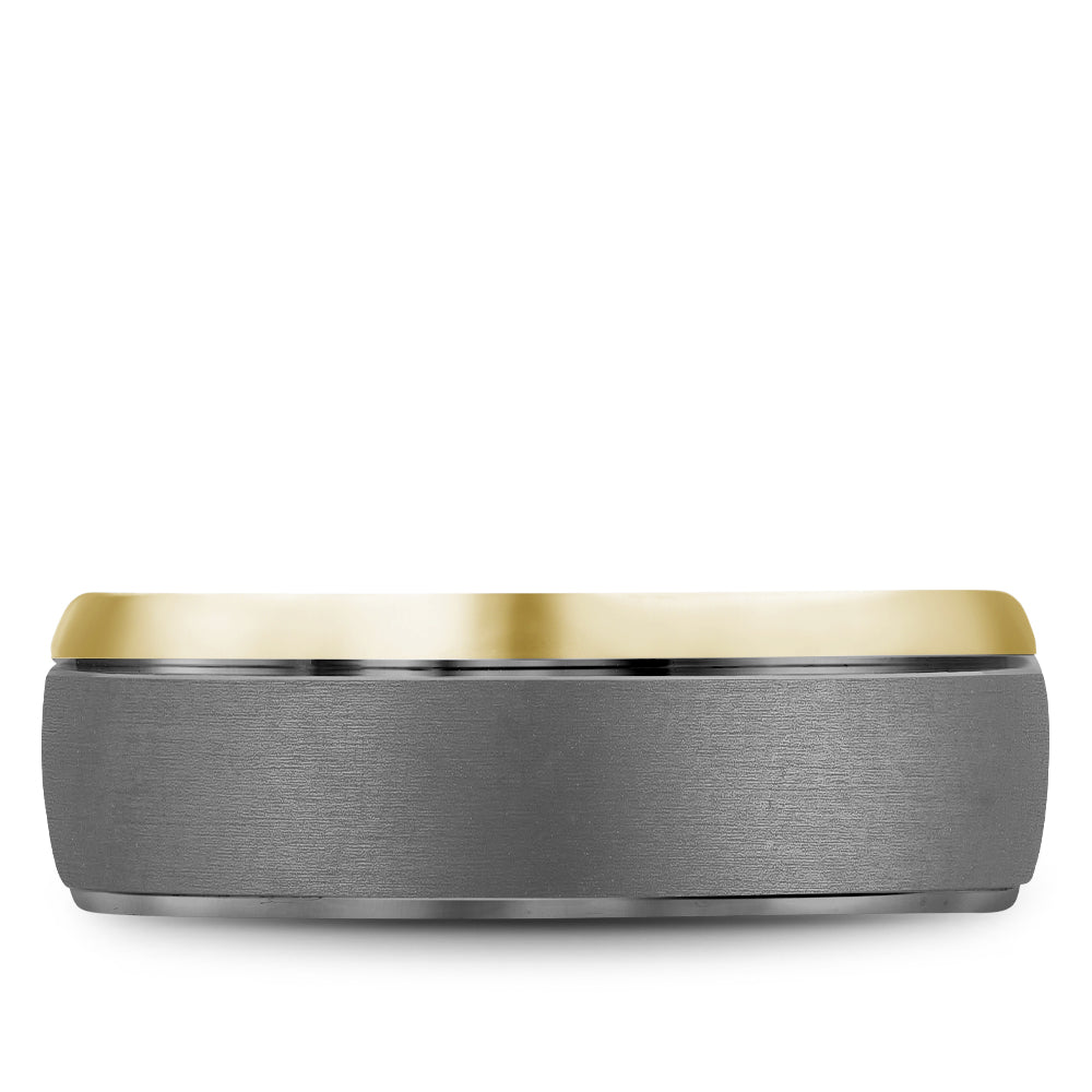 Bleu Royale Wedding Band 7.50mm 14k/Tantalum