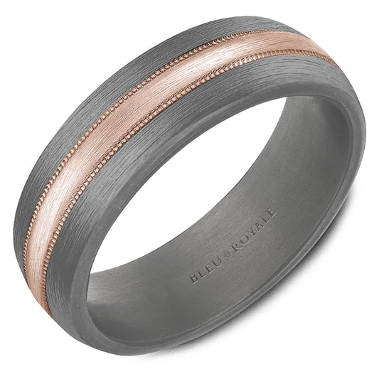Bleu Royale Wedding Band 7.00mm 18k/Tantalum