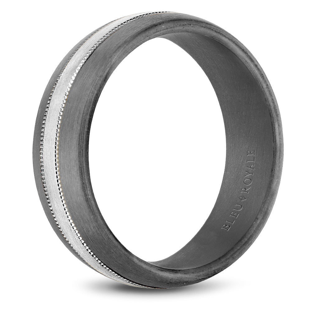 Bleu Royale Wedding Band 7.00mm 14k/Tantalum