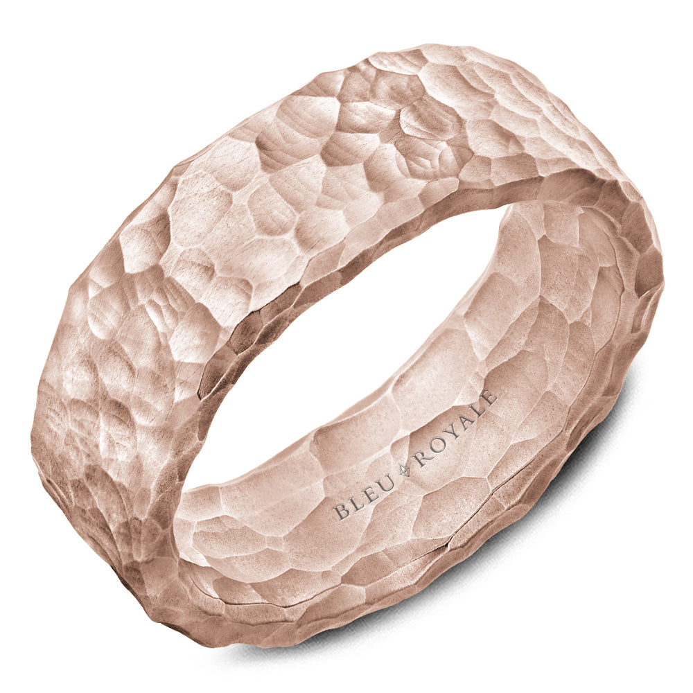 Bleu Royale Distinct Wedding Band 8.00mm Rose 14k Gold