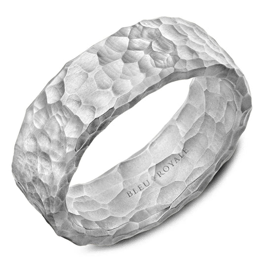 Bleu Royale Distinct Wedding Band 8.00mm White 14k Gold