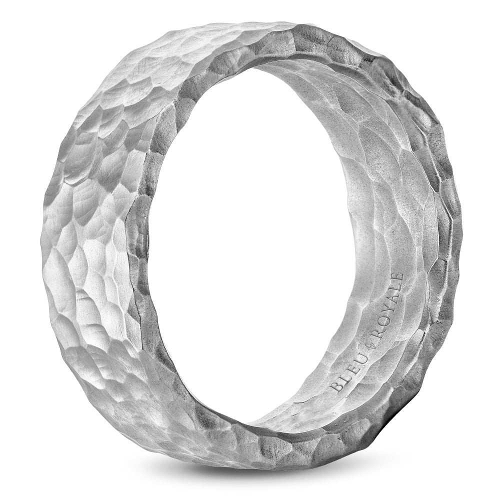Bleu Royale Distinct Wedding Band 8.00mm White 14k Gold