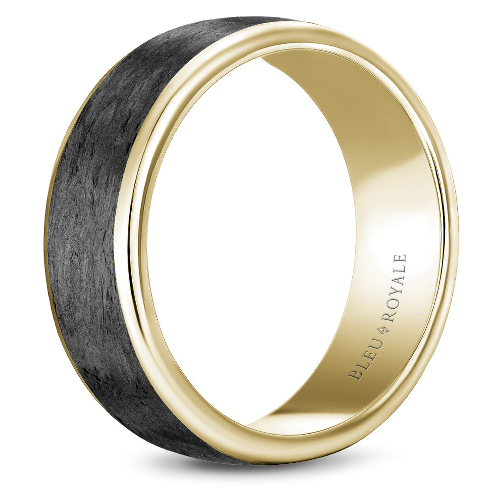 Bleu Royale Distinct Wedding Band 7.50mm 14k & Forged Carbon Fiber
