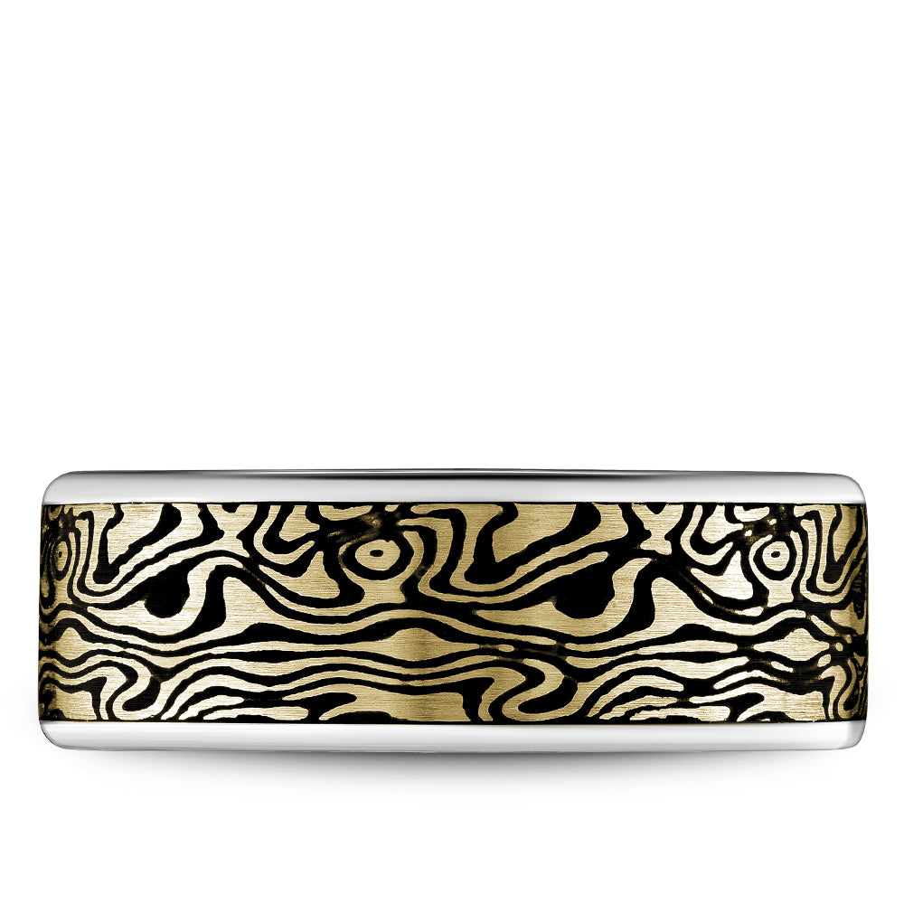 Bleu Royale Distinct Wedding Band 8.00mm Y&W 14k Gold