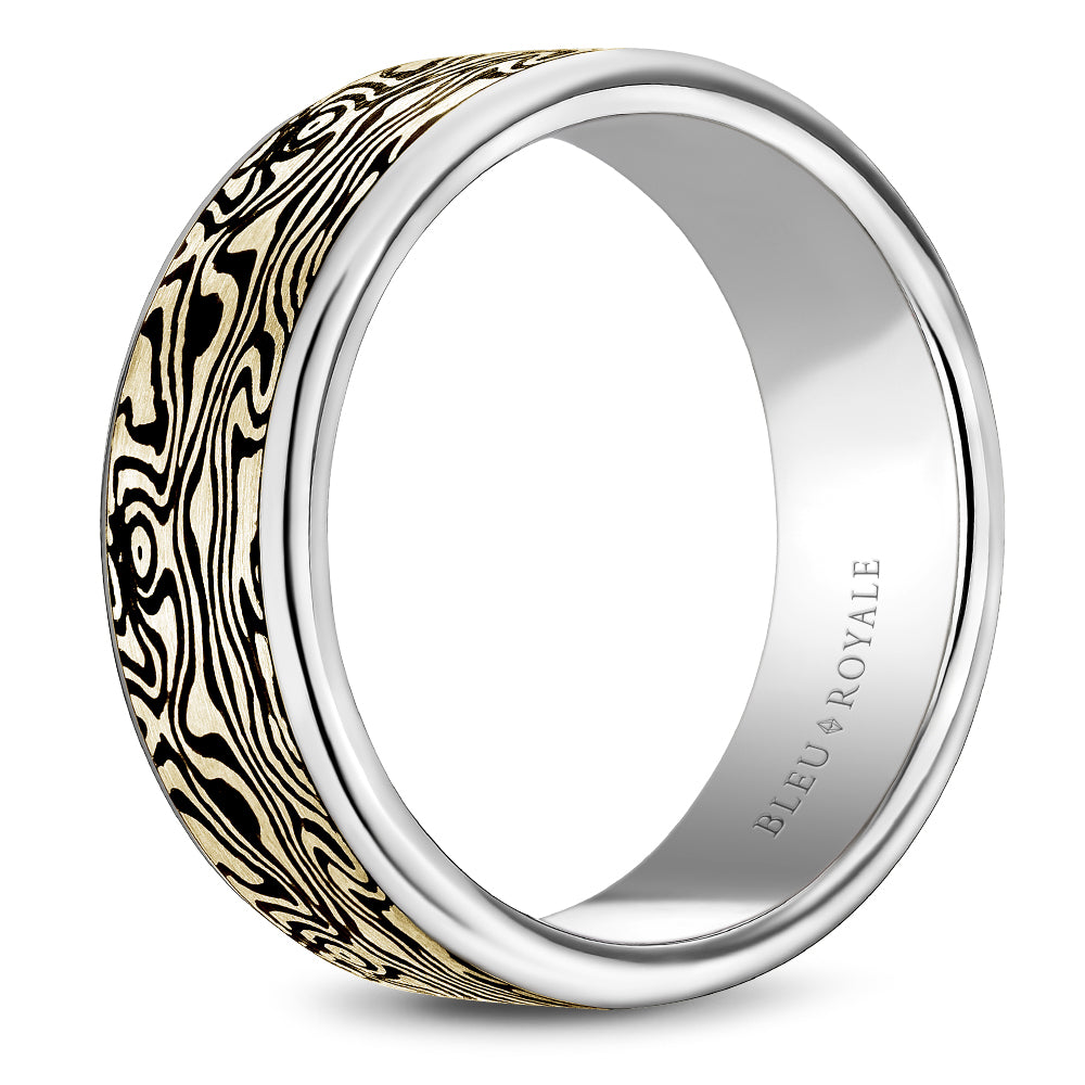Bleu Royale Distinct Wedding Band 8.00mm Y&W 14k Gold