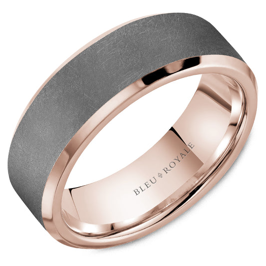 Bleu Royale Wedding Band 7.50mm 18k/Tantalum