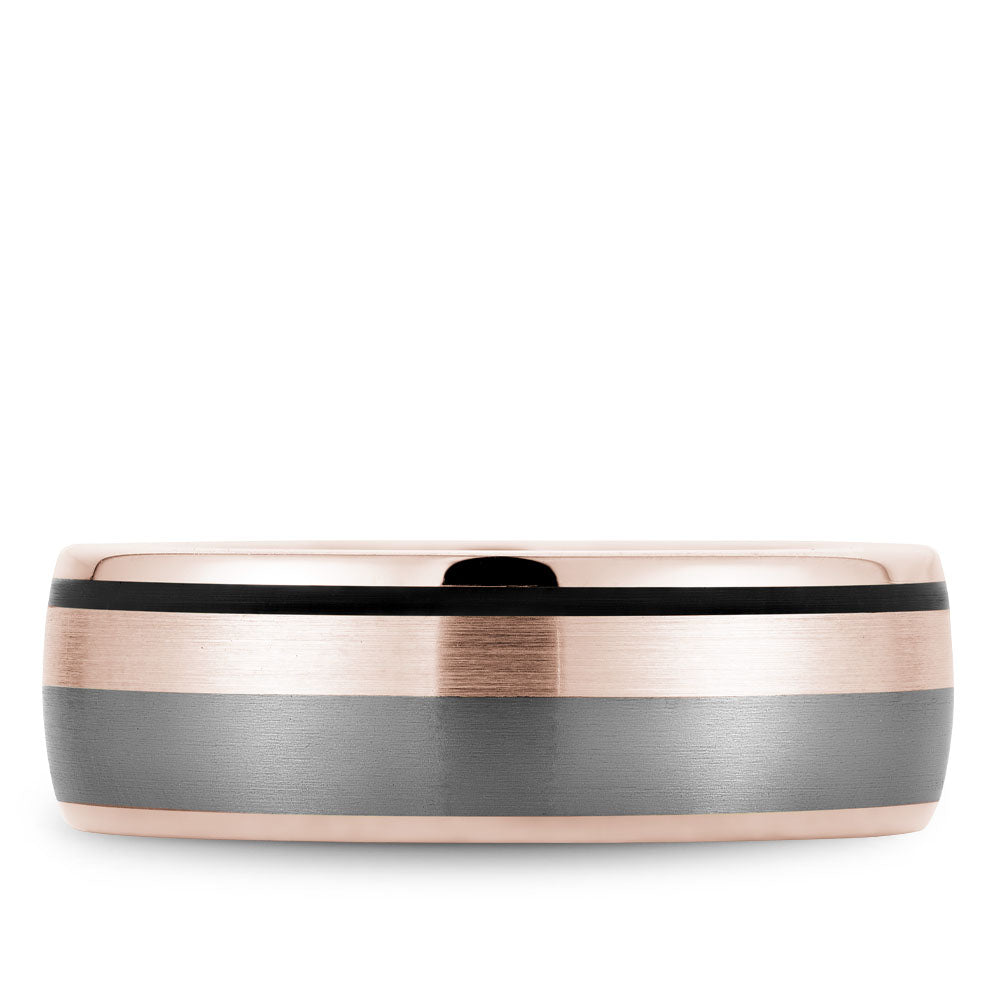 Bleu Royale Wedding Band 7.50mm 18k/Tantalum/Enamel
