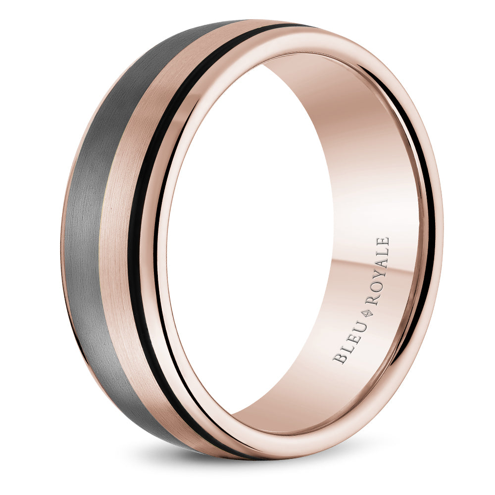 Bleu Royale Wedding Band 7.50mm 18k/Tantalum/Enamel