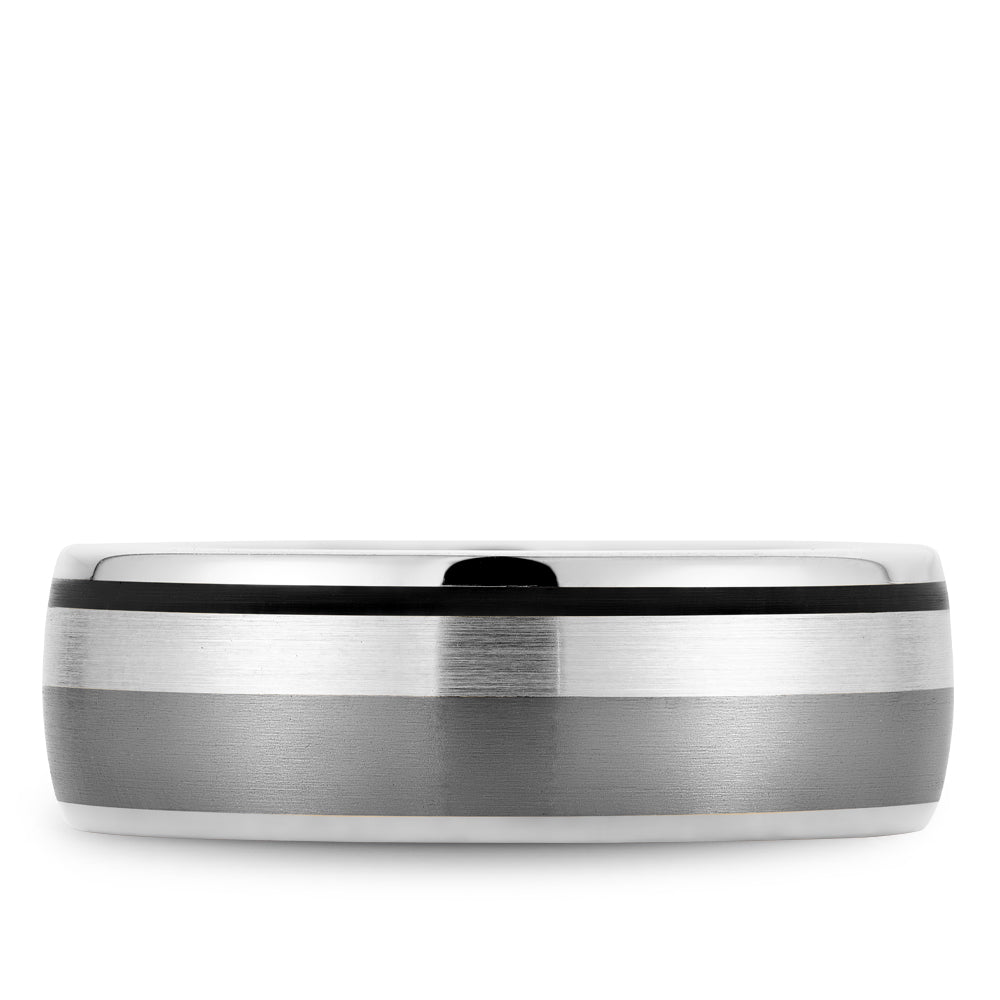 Bleu Royale Wedding Band 7.50mm 14k/Tantalum/Enamel