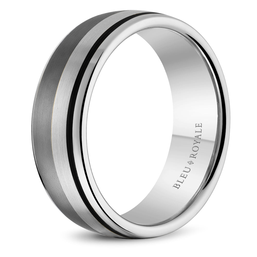 Bleu Royale Wedding Band 7.50mm 14k/Tantalum/Enamel