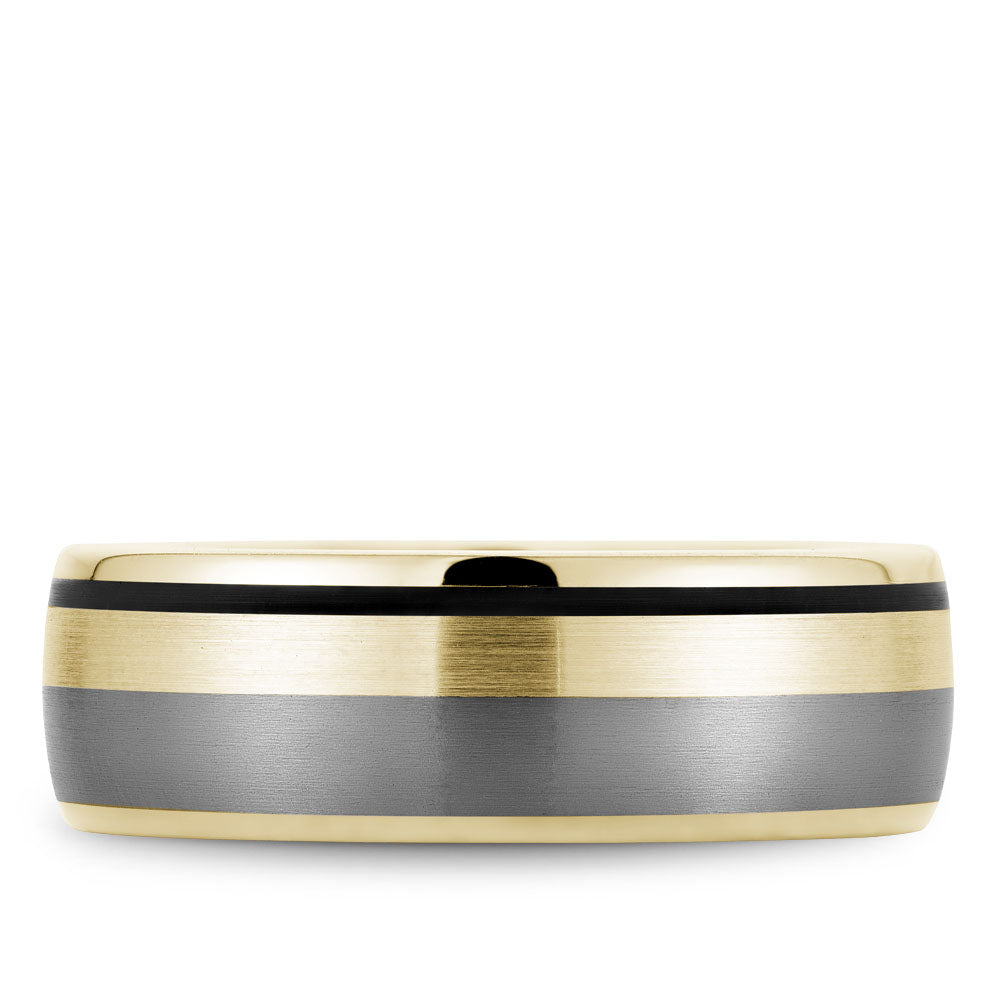 Bleu Royale Wedding Band 7.50mm 14k/Tantalum/Enamel