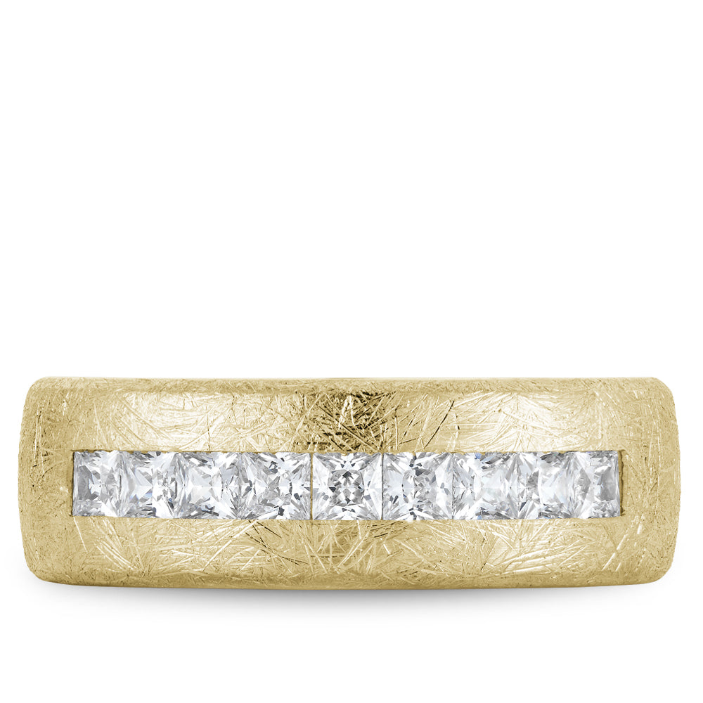 Bleu Royale Wedding Band 7.50mm Y&W 18k Gold With 9 PR TCW 0.9ct