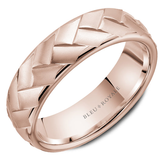 Bleu Royale Legacy Wedding Band 6.50mm Rose 18k Gold
