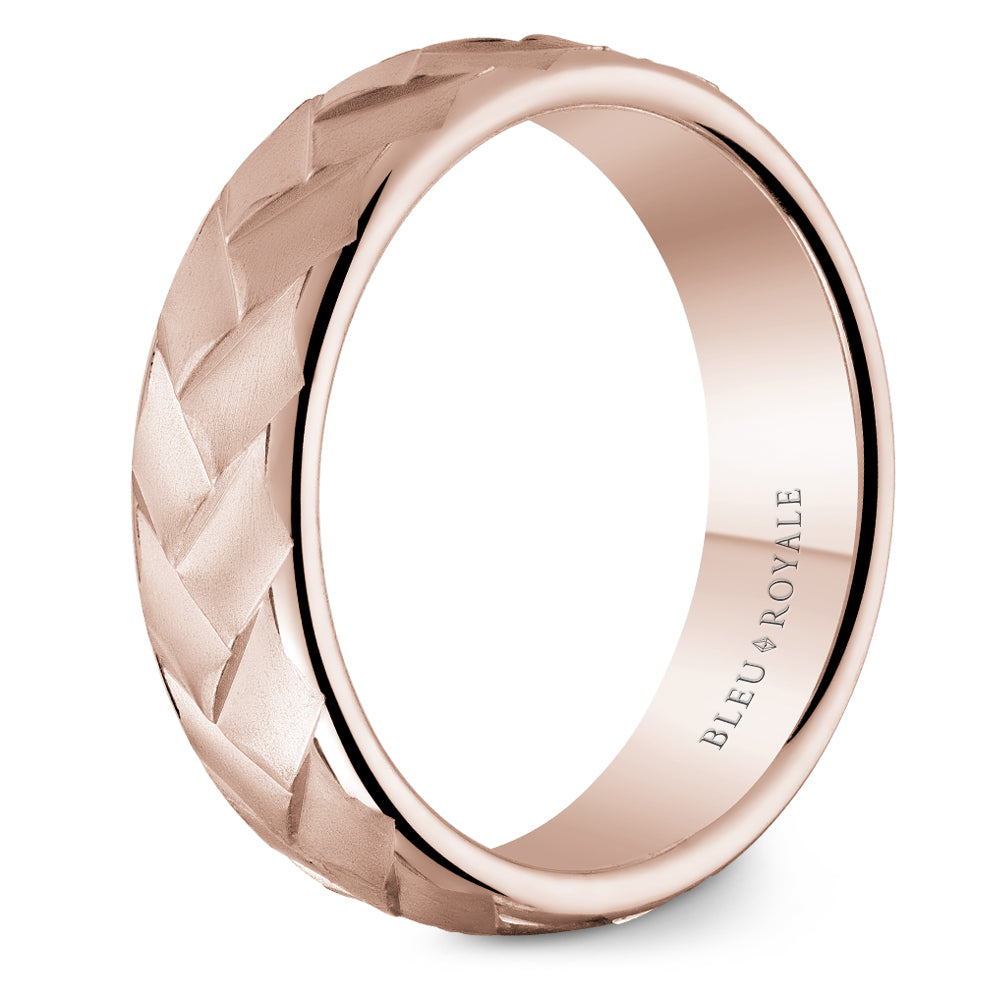 Bleu Royale Legacy Wedding Band 6.50mm Rose 14k Gold