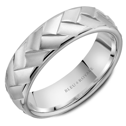 Bleu Royale Legacy Wedding Band 6.50mm White 18k Gold