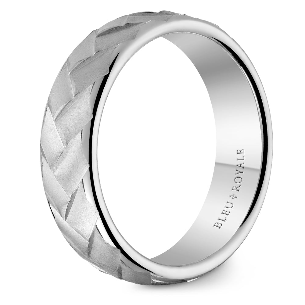 Bleu Royale Legacy Wedding Band 6.50mm White 14k Gold