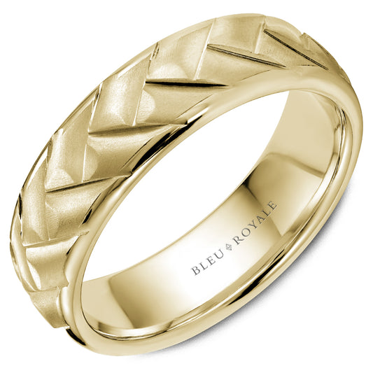 Bleu Royale Legacy Wedding Band 6.50mm Yellow 14k Gold