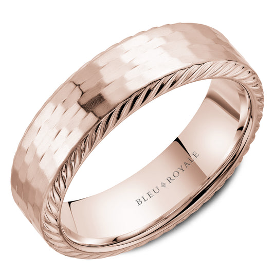 Bleu Royale Legacy Wedding Band 6.50mm Rose 14k Gold
