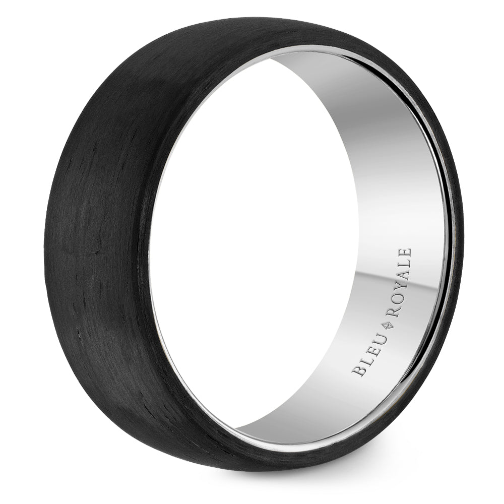 Bleu Royale Distinct Wedding Band 7.50mm Platinum 950 & Forged Carbon Fiber