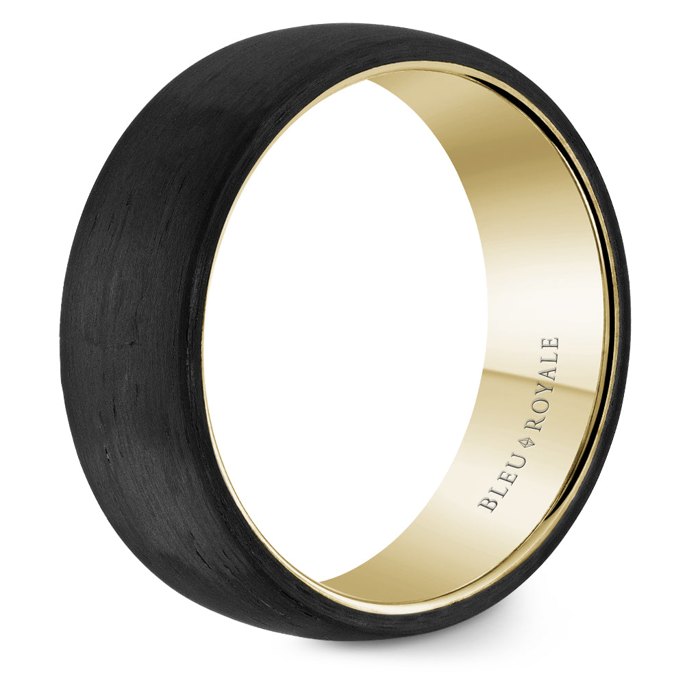 Bleu Royale Distinct Wedding Band 7.50mm 18k & Forged Carbon Fiber