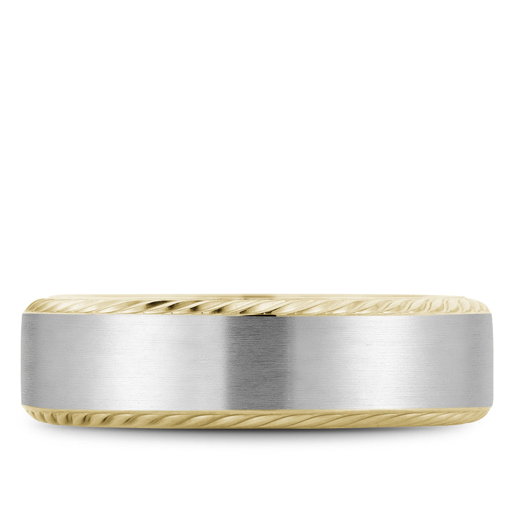 Bleu Royale Legacy Wedding Band 6.50mm White and Yellow 18k Gold