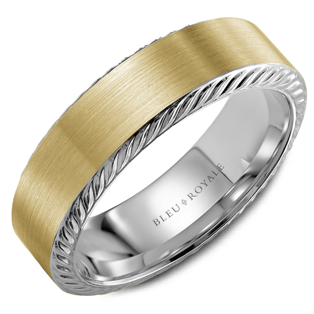 Bleu Royale Legacy Wedding Band 6.50mm Y&W 18k Gold