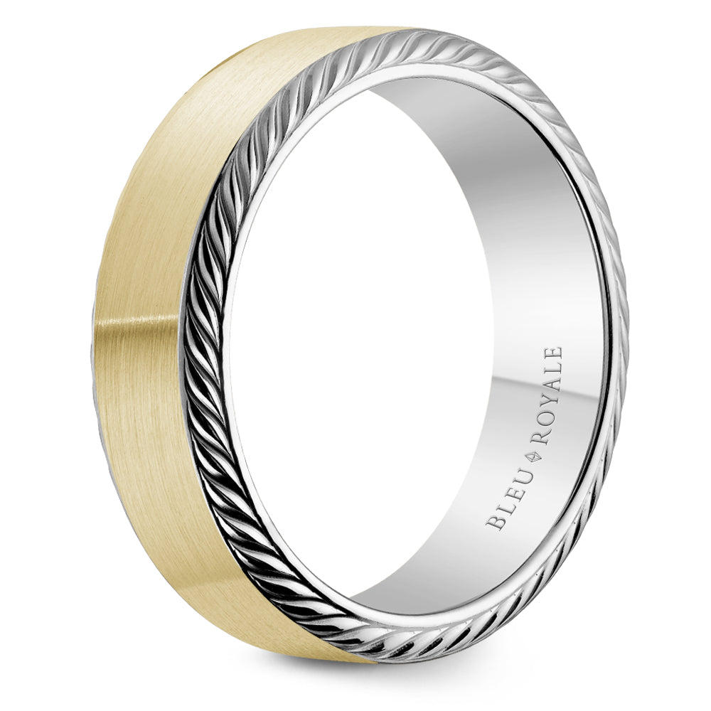 Bleu Royale Legacy Wedding Band 6.50mm Y&W 18k Gold