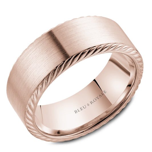 Bleu Royale Legacy Wedding Band 8.50mm Rose 14k Gold