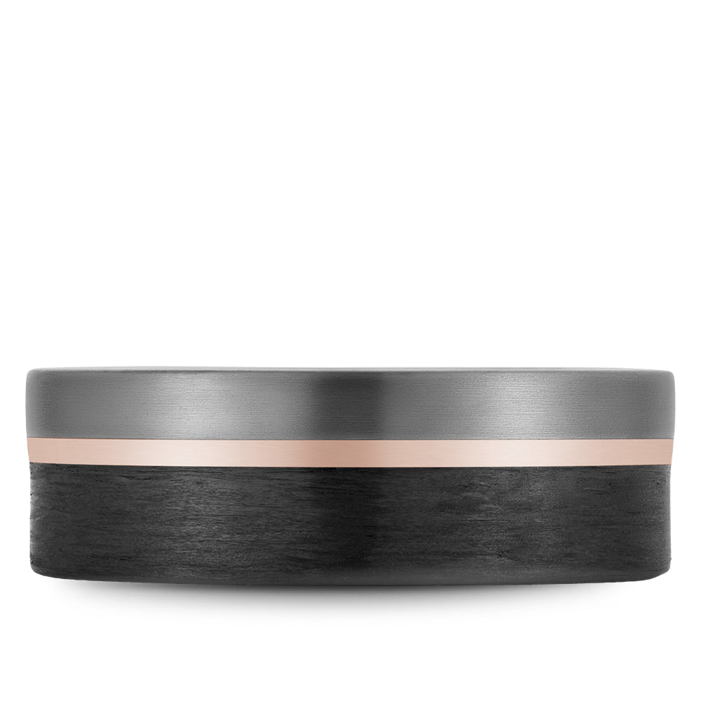 Bleu Royale Wedding Band 7.50mm 18k/Forged Carbon Fiber/Tantalum