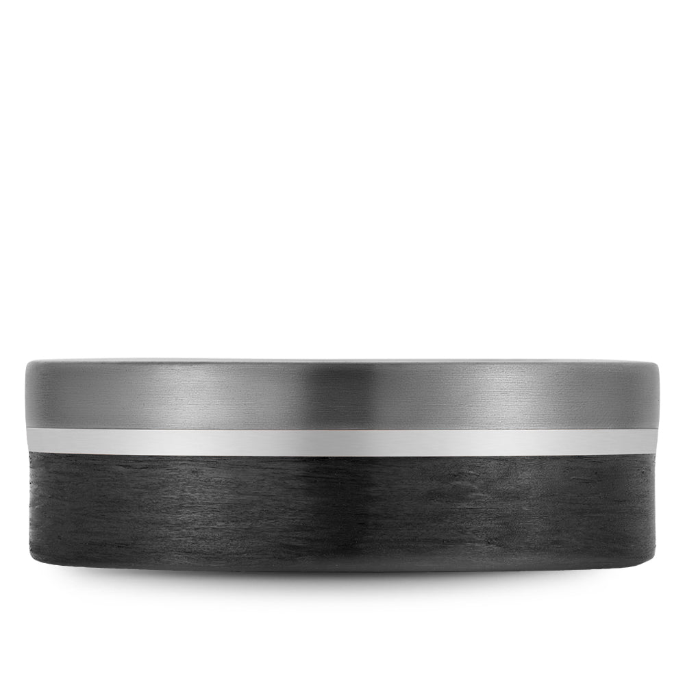 Bleu Royale Wedding Band 7.50mm 14k/Forged Carbon Fiber/Tantalum