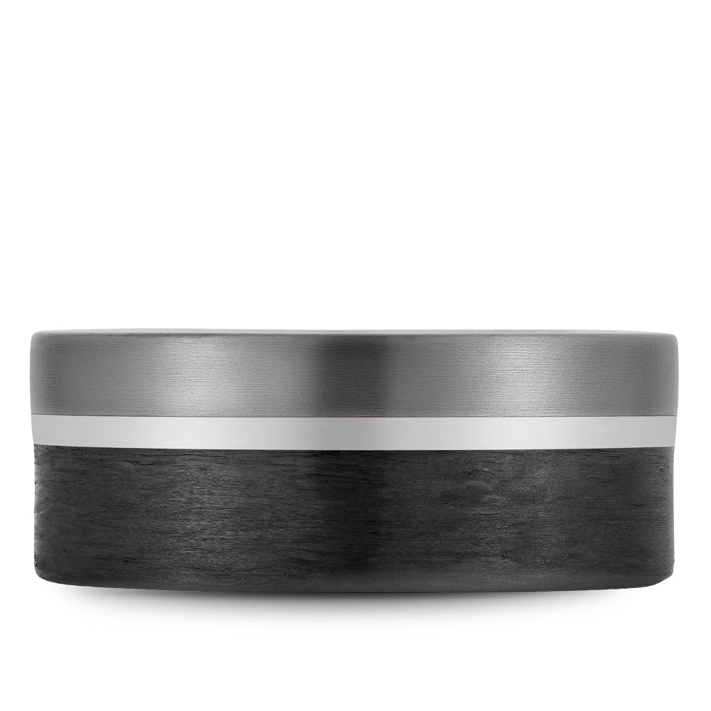Bleu Royale Wedding Band 9.00mm 14k/Forged Carbon Fiber/Tantalum