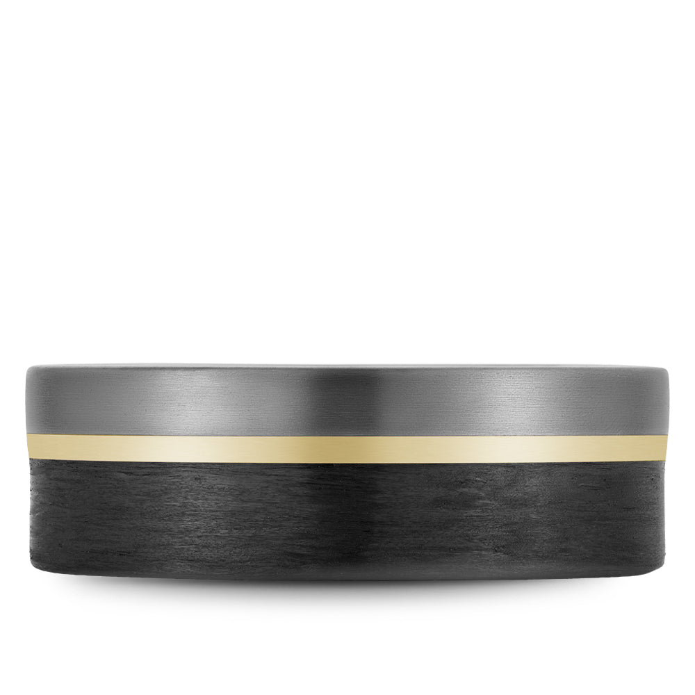 Bleu Royale Wedding Band 7.50mm 18k/Forged Carbon Fiber/Tantalum