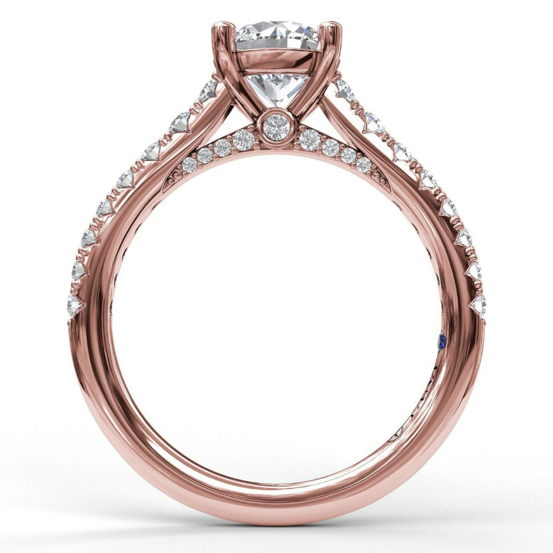 Fana Delicate Classic Engagement Ring with Delicate Side Detail