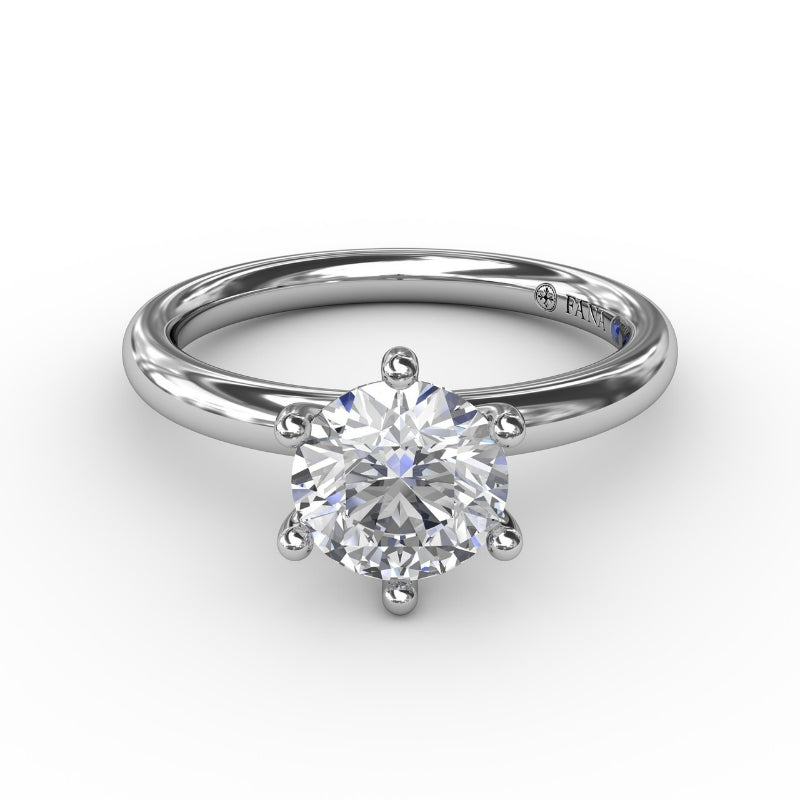 Fana Classic Six-Prong Round Diamond Solitaire Engagement Ring