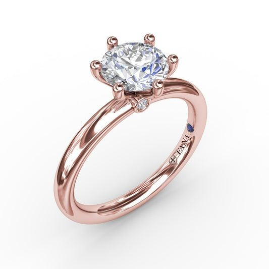 Fana Classic Six-Prong Round Diamond Solitaire Engagement Ring