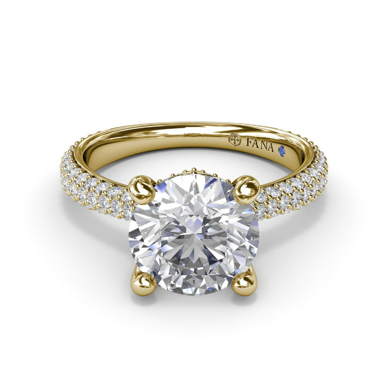 Fana Tapered Pave Diamond Engagement Ring