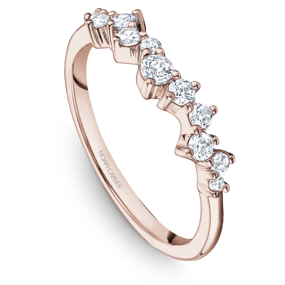 Noam Carver Stackable Rose 18k Gold With 11 RD TCW 0.33ct