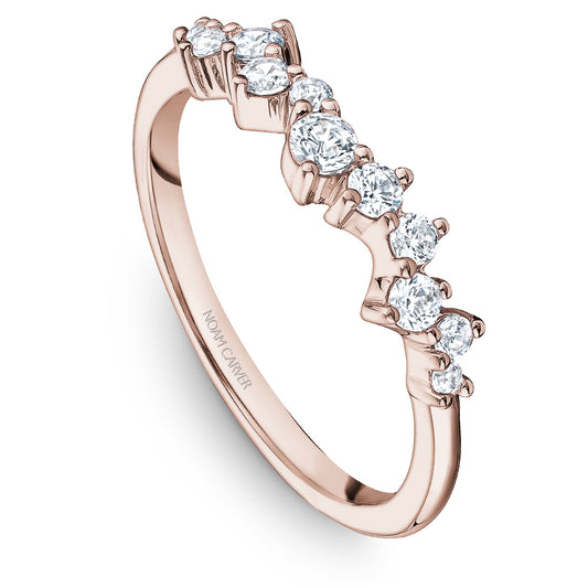 Noam Carver Stackable Rose 18k Gold With 11 RD TCW 0.33ct