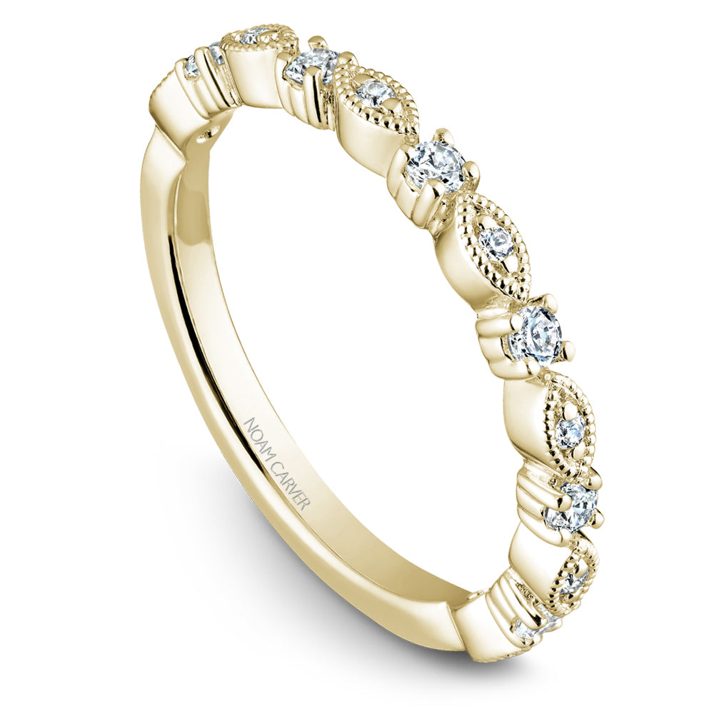 Noam Carver Stackable Yellow 18k Gold With 13 RD TCW 0.22ct