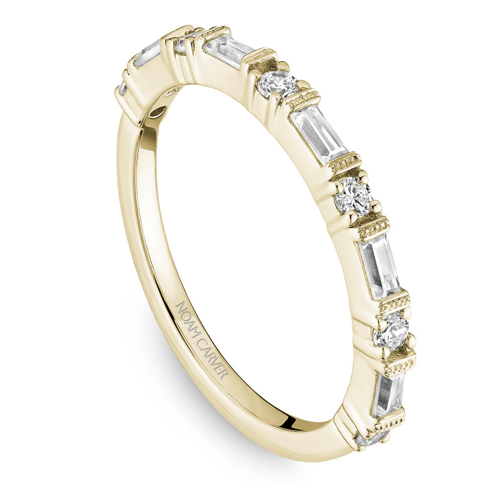 Noam Carver Stackable Yellow 14k Gold With 6 RD TCW 0.170ct And 5 BAG TCW 0.250ct