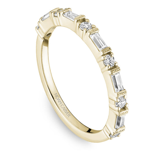 Noam Carver Stackable Yellow 14k Gold With 6 RD TCW 0.170ct And 5 BAG TCW 0.250ct