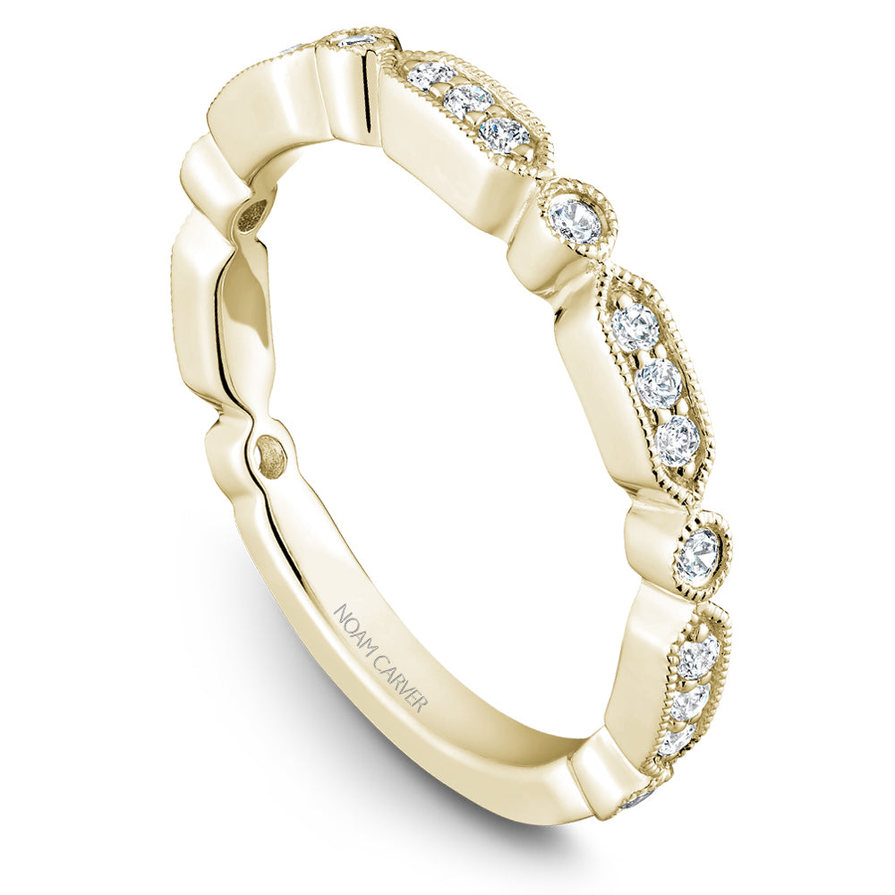Noam Carver Stackable Yellow 14k Gold With 21 RD TCW 0.22ct