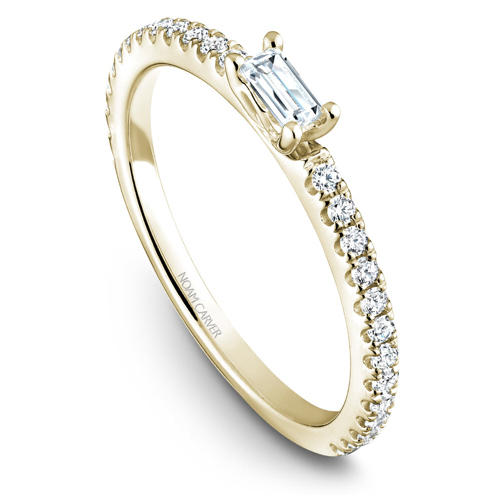 Noam Carver Stackable Yellow 18k Gold With 26 RD TCW 0.230ct And 1 BAG TCW 0.080ct