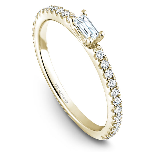 Noam Carver Stackable Yellow 18k Gold With 26 RD TCW 0.230ct And 1 BAG TCW 0.080ct