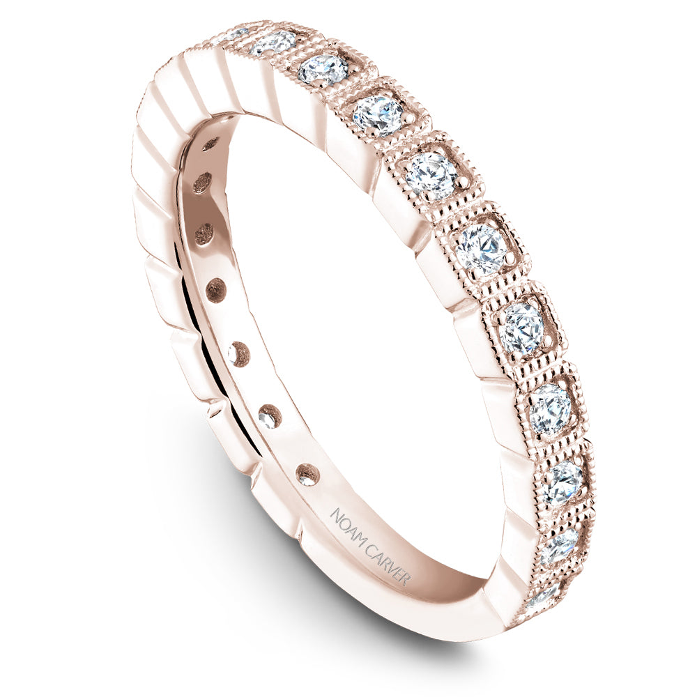 Noam Carver Stackable Rose 18k Gold With 19 RD TCW 0.34ct