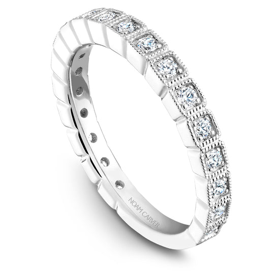 Noam Carver Stackable White 18k Gold With 19 RD TCW 0.34ct