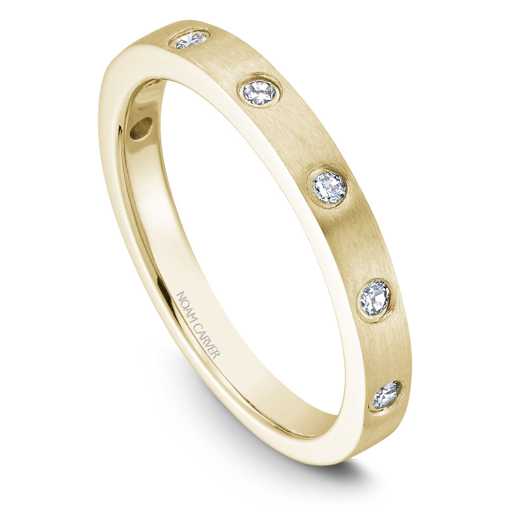 Noam Carver Stackable Yellow 18k Gold With 7 RD TCW 0.15ct