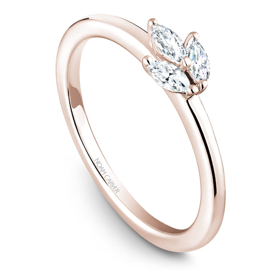 Noam Carver Stackable Rose 18k Gold With 3 RD TCW 0.210ct