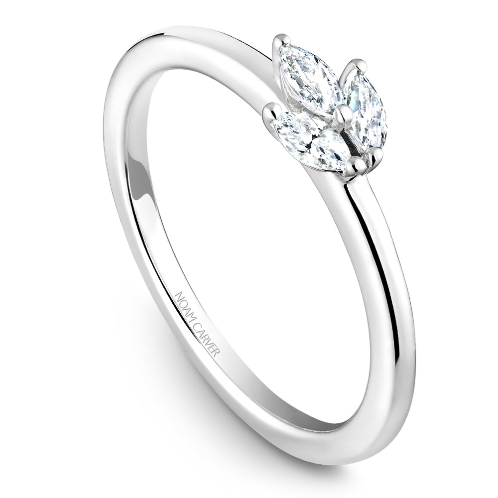 Noam Carver Stackable White 18k Gold With 3 MAR TCW 0.210ct